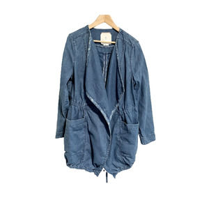 Anthropologie Hei Hei High Plains Chambray Anorak Long Jacket Coat
